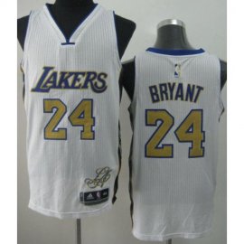 Los Angeles Lakers 24 Kobe Bryant White Revolution 30 NBA Jerseys Gold Number Cheap