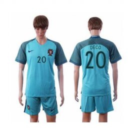 Portugal #20 Deco Away Soccer Country Jersey