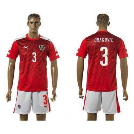 Austria #3 Dragovic Red Home Soccer Country Jersey