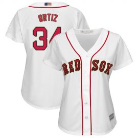 Boston Red Sox #34 David Ortiz White 2019 Gold Program Cool Base Womens Stitched MLB Jersey
