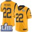 Nike Los Angeles Rams #22 Marcus Peters Gold Super Bowl LIII Bound Youth Stitched NFL Limited Rush Jersey