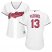 Cleveland Indians #13 Omar Vizquel White Home Womens Stitched MLB Jersey