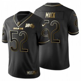 Chicago Chicago Bears #52 Khalil Mack Mens Nike Black Golden Limited NFL 100 Jersey