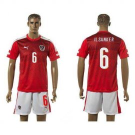 Austria #6 Il Sanker Red Home Soccer Country Jersey