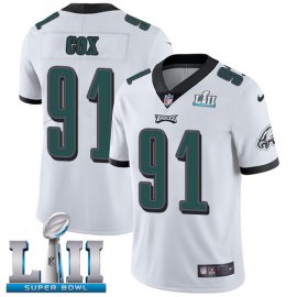 Nike Philadelphia Eagles #91 Fletcher Cox White Super Bowl LII Mens Stitched NFL Vapor Untouchable Limited Jersey