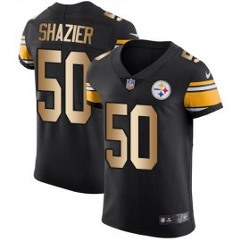 Nike Pittsburgh Steelers #50 Ryan Shazier Black Team Color Mens Stitched NFL Elite Gold Jersey
