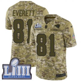 Nike Los Angeles Rams #81 Gerald Everett Camo Super Bowl LIII Bound Mens Stitched NFL Limited 2018 Salute To Service Jersey