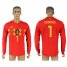 Belgium #1 COURTOIS Home 2018 FIFA World Cup Long Sleeve Thailand Soccer Jersey