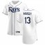 Tampa Bay Rays #13 Manuel Margot Mens Nike White Home 2020 Authentic Player MLB Jersey