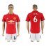 Manchester United #6 Pogba Red Home Soccer Club Jersey