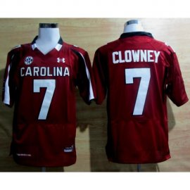 Under Armour South Carolina 7 Javedeon Clowney Red New SEC Patch College Football NCAA Jerseys