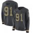 Nike Indianapolis Colts #91 Sheldon Day Anthracite Salute to Service Womens Stitched NFL Limited Therma Long Sleeve Jersey