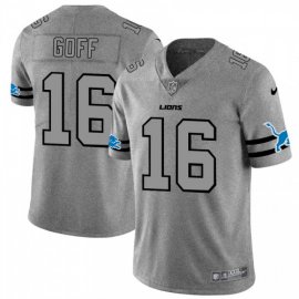 Detroit Lions #16 Jared Goff Mens Nike Gray Gridiron II Vapor Untouchable Limited NFL Jersey