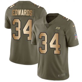 Nike Tampa Bay Buccaneers #34 Mike Edwards Olive/Gold Mens Stitched NFL Limited 2017 Salute To Service Jersey