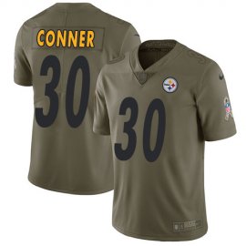 Nike Pittsburgh Steelers #30 James Conner Olive Mens Stitched NFL Limited 2017 Salute to Service Jersey