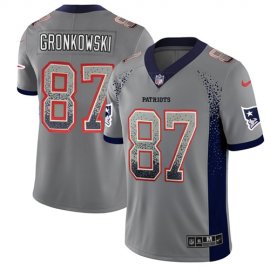 Nike New England Patriots #87 Rob Gronkowski Grey Mens Stitched NFL Limited Rush Drift Fashion Jersey