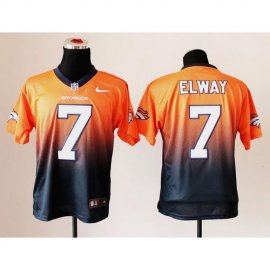 Nike Denver Broncos #7 John Elway Orange/Navy Blue Mens Stitched NFL Elite Fadeaway Fashion Jersey