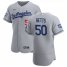 Los Angeles Dodgers #50 Mookie Betts Mens Nike Gray Road 2020 World Series Champions Authentic Team MLB Jersey
