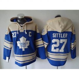 Toronto Maple Leafs #27 Darryl Sittler Blue Sawyer Hooded Sweatshirt Stitched NHL Jersey