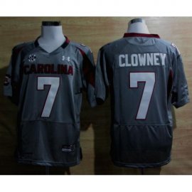 Under Armour South Carolina 7 Javedeon Clowney Grey New SEC Patch College Football NCAA Jerseys