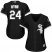 Chicago White Sox #24 Early Wynn Black Alternate Womens Stitched MLB Jersey