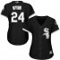 Chicago White Sox #24 Early Wynn Black Alternate Womens Stitched MLB Jersey
