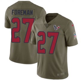 Nike Houston Texans #27 DOnta Foreman Olive Youth Stitched NFL Limited 2017 Salute to Service Jersey