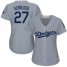 Los Angeles Dodgers #27 Alex Verdugo Grey Alternate Road Womens Stitched MLB Jersey