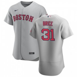 Boston Red Sox #31 Austin Brice Mens Nike Gray Road 2020 Authentic Team MLB Jersey