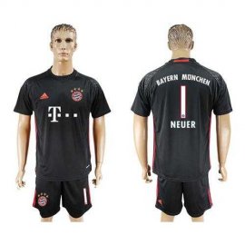Bayern Munchen #1 Neuer Black Goalkeeper Soccer Club Jersey