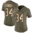 Nike Las Vegas Raiders #34 Bo Jackson Olive/Gold Womens Stitched NFL Limited 2017 Salute to Service Jersey