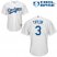 Los Angeles Dodgers #3 Chris Taylor White Cool Base Stitched Youth MLB Jersey