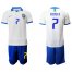 Brazil #7 D.Costa White Soccer Country Jersey