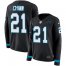 Nike Carolina Panthers #21 Jeremy Chinn Black Team Color Womens Stitched NFL Limited Therma Long Sleeve Jersey