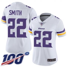 Nike Minnesota Vikings #22 Harrison Smith White Womens Stitched NFL 100th Season Vapor Limited Jersey