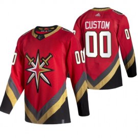 Vegas Golden Knights Custom Red Mens Adidas 2020-21 Alternate Authentic Player NHL Jersey