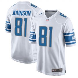 Nike Detroit Lions #81 Calvin Johnson White Youth Stitched NFL Elite Jersey