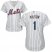 New York Mets #1 Mookie Wilson White(Blue Strip) Home Womens Stitched MLB Jersey