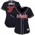 Atlanta Braves #32 Cole Hamels Navy Blue Alternate Womens Stitched MLB Jersey