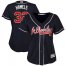 Atlanta Braves #32 Cole Hamels Navy Blue Alternate Womens Stitched MLB Jersey