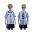 Argentina #8 J.Zanetti Home Kid Soccer Country Jersey