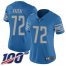 Nike Detroit Lions #72 Halapoulivaati Vaitai Blue Team Color Womens Stitched NFL 100th Season Vapor Untouchable Limited Jersey