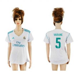 Womens Real Madrid #5 Varane Home Soccer Club Jersey