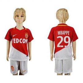 Monaco #29 Mbappe Home Kid Soccer Club Jersey
