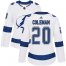 Adidas Tampa Bay Lightning #20 Blake Coleman White Road Authentic Womens Stitched NHL Jersey