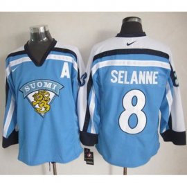 Winnipeg Jets #8 Teemu Selanne Light Blue Nike Throwback Stitched NHL Jersey
