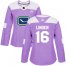 Adidas Vancouver Canucks #16 Trevor Linden Purple Authentic Fights Cancer Womens Stitched NHL Jersey