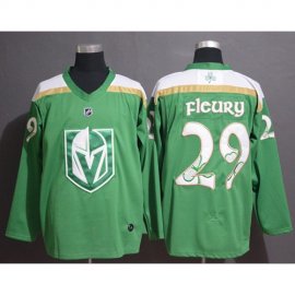 Adidas Vegas Golden Knights #29 Marc-Andre Fleury Green Authentic 2019 St. Patricks Day Stitched NHL Jersey