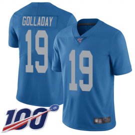 Nike Detroit Lions #19 Kenny Golladay Blue Throwback Mens Stitched NFL 100th Season Vapor Limited Jersey