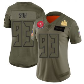 Nike Tampa Bay Buccaneers #93 Ndamukong Suh Camo Womens Super Bowl LV Champions Patch Stitched NFL Limited 2019 Salute To Service Jersey